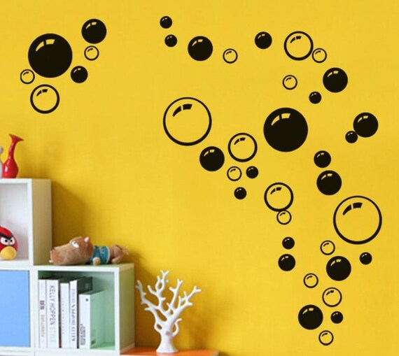 Set of 50 BUBBLES Large Wall Decal Bathroom Decal Shower Etsy