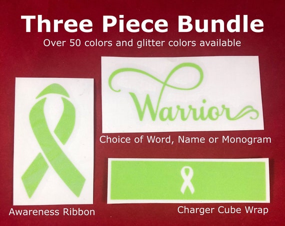 Cancer/ Rare Disease Bundle | Awareness Ribbon, iPhone cube wrap, choice of word or name | FREE shipping