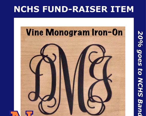 Iron-On Monogram for shirts | Choose size & color | blankets, pillow cases, clothing and more