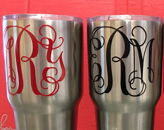Monogram decals- your choice of size and color, Waterproof Vine Monogram Sticker