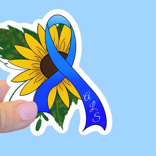 ALS, Lou Gehrig’s Disease - Durable Vinyl Sticker for Water Bottles, Journals, Car Windows, Laptops & More
