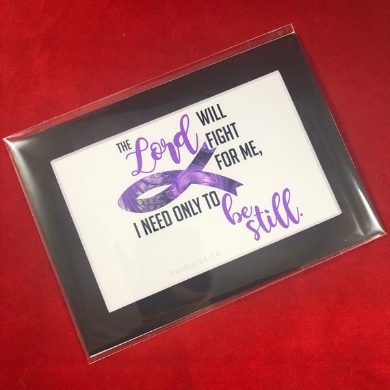 The Lord will Fight for Me, you need only be still | Christian fish cancer awareness ribbon | Print with choice of 5x7 black or white matte