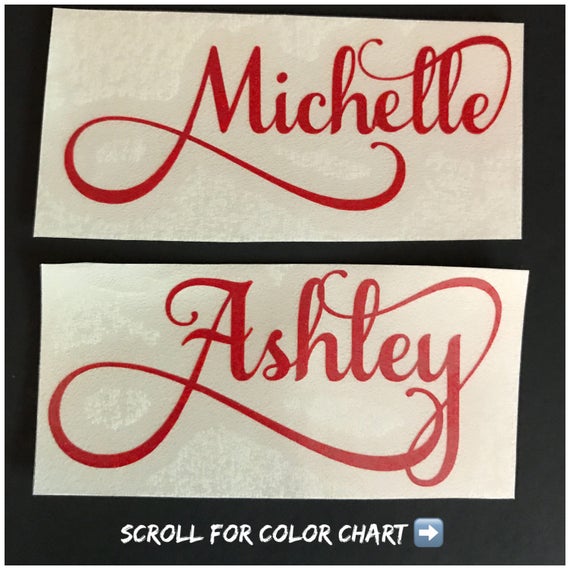 Fancy Name Decals | Choose size & color | Stickers for Yeti cups, tumblers, mugs, water bottles, cars, laptops and devices