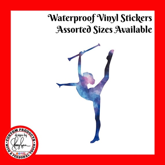 BATON TWIRLER STICKER Waterproof tear-resistant vinyl decal in assorted sizes
