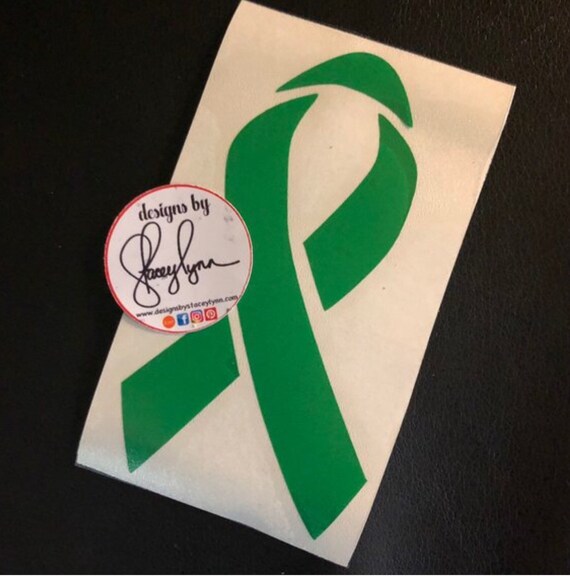 GLYCOGEN STORAGE DISEASE; Green awareness Ribbon Decal, Liver Disease