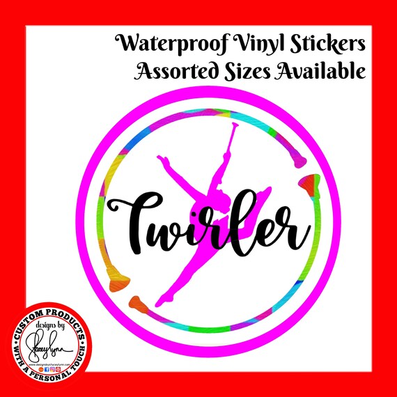 BATON TWIRLER STICKER Waterproof tear-resistant vinyl decal in assorted sizes