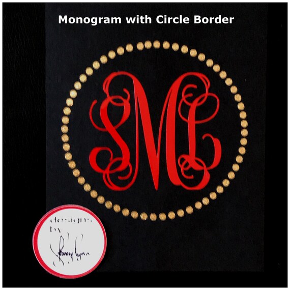 Circle GLITTER Vine Monogram | Choose size & color | Fun Sticker for Yeti cups, tumblers, mugs, water bottles, cars, laptops and devices