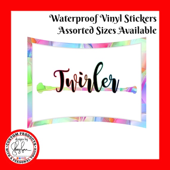 BATON TWIRLER STICKER Waterproof tear-resistant vinyl decal in assorted sizes