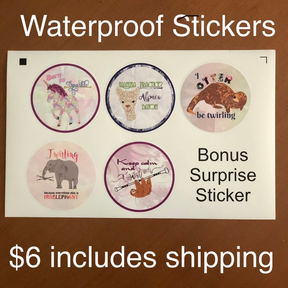 Baton Twirler Stickers, set of six, 2.25"