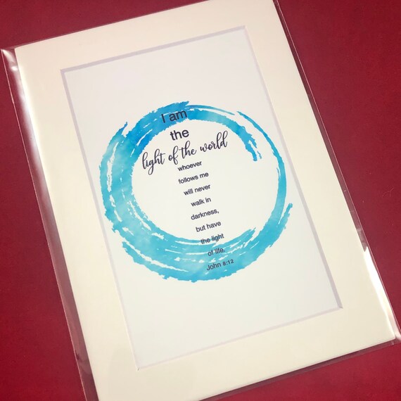 You are the Light of the World | Blue swirl print | Print with choice of 5x7 black or white matte