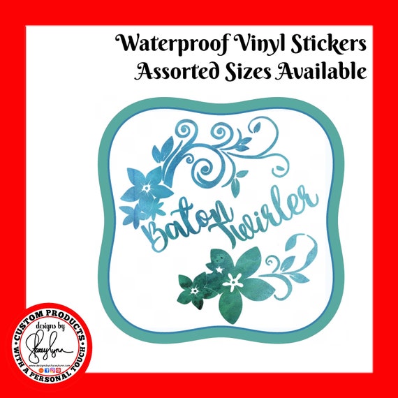 BATON TWIRLER STICKER Waterproof tear-resistant vinyl decal in assorted sizes