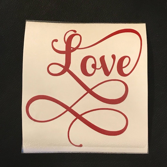 LOVE DECAL; waterproof sticker available in assorted sizes and colors