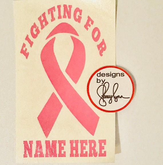 Personalized CANCER RIBBON decal | I'm fighting for Cancer Ribbon decal | Colored cancer ribbon |