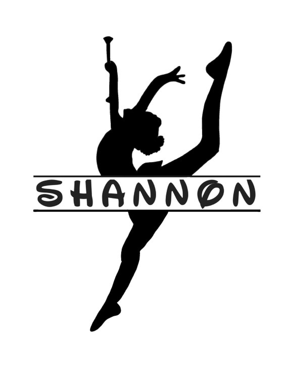 Personalized Baton TWIRLER DECAL with name, majorette, feature twirler; choice of size and color
