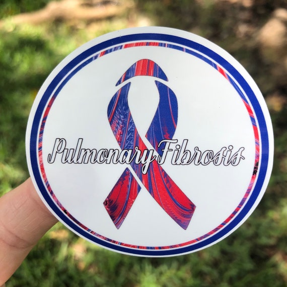 Pulmonary Fibrosis Red and Blue awareness Sticker- Waterproof, tear-resistant, vinyl decal available in assorted sizes or full sheets