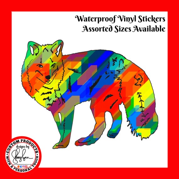FOX STICKER- Waterproof, tear-resistant, vinyl decal available in assorted sizes or full sheets