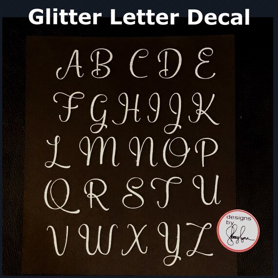 GLITTER LETTER | Choose size & color | Sticker for Yeti cups, tumblers, mugs, water bottles, cars, laptops and devices
