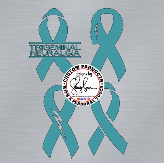 TRIGEMINAL NEURALGIA Awareness Ribbon Decal | Teal Ribbon | Facial pain Awareness Ribbon | TA