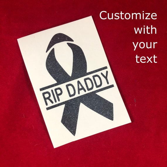Personalized GLITTER Cancer Ribbon Decal | Choose size & color | Stickers for Yeti cups, tumblers, mugs, water bottles, cars, laptops, etc