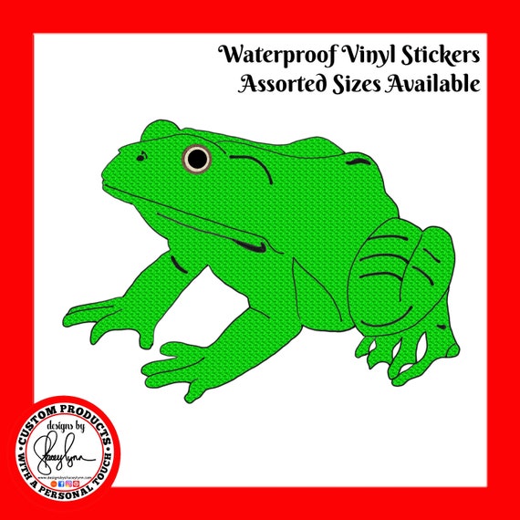 FROG STICKER- Waterproof, tear-resistant, vinyl decal available in assorted sizes or full sheets