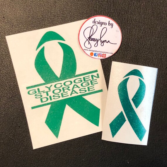 GLYCOGEN STORAGE DISEASE Awareness Ribbon Decal | Green Ribbon | Liver Disease Awareness Ribbon | gsd