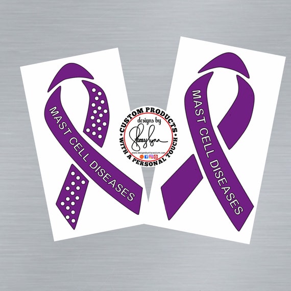 Mast Cell Disease Awareness Ribbon Decal | Use for car windows, cups & water bottles, laptops and more