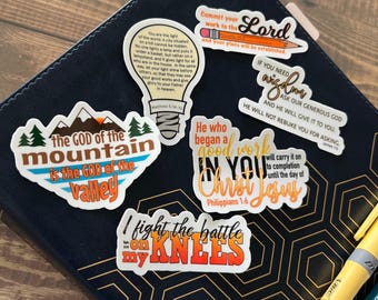 Christian Waterproof 6 Sticker Pack – Durable Vinyl Stickers for Water Bottles, Journals, Car Windows, Laptops & More, Pack 2296