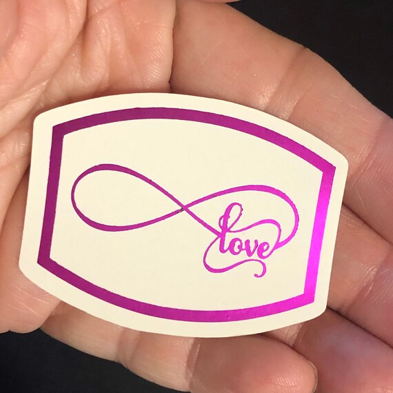 Infinity Love Foil Sticker, assorted sizes and colors available