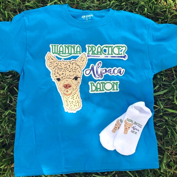 Baton Twirler t-shirt - Wanna Practice? Alpaca baton