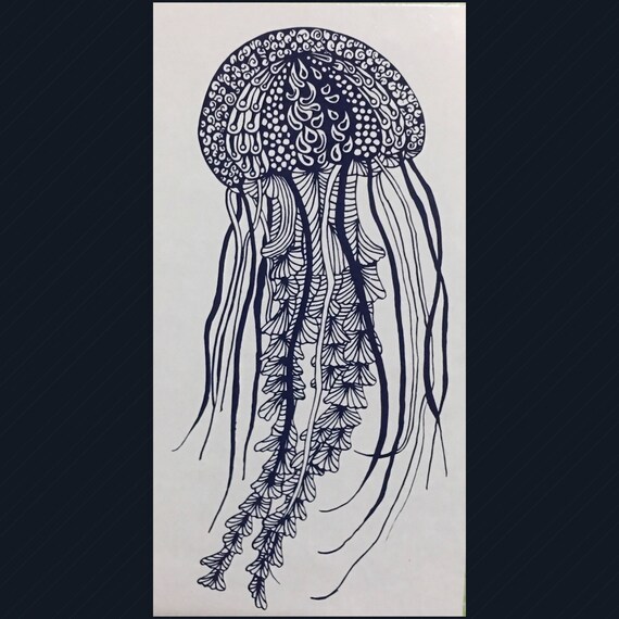 JELLYFISH DECAL with extreme detail | Use for glass doors, car windows and other smooth surfaces | FREE Shipping