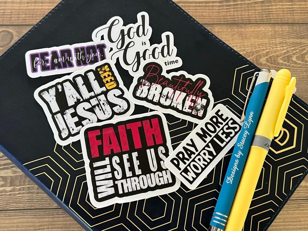 Christian Waterproof 6 Sticker Pack – Durable Vinyl Stickers for Water ...