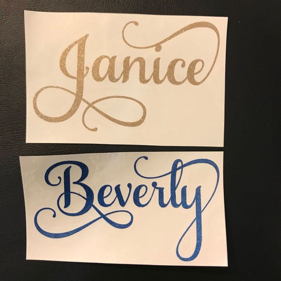 Fancy Name Decals | Choose size & color | Stickers for Yeti cups, tumblers, mugs, water bottles, cars, laptops and devices