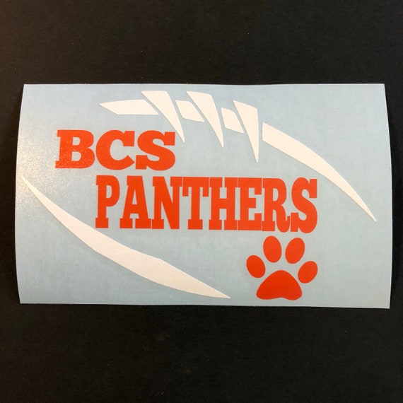 Bradenton Christian School, Panthers Football DECAL - use for laptops, car windows, Yeti Tumblers & more