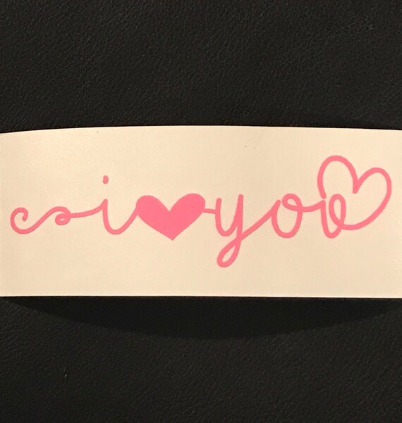 I LOVE YOU Decal; waterproof sticker available in assorted sizes and colors