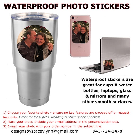 Waterproof Photo Sticker- Pet, Portrait, Kids, Family, company logo | Assorted shapes & sizes available