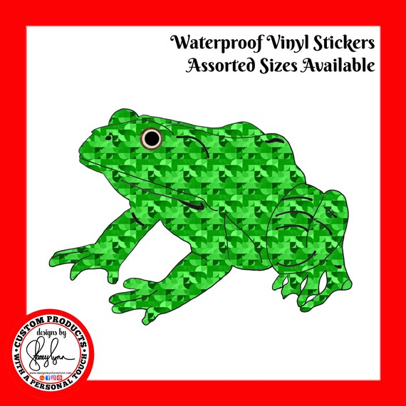 FROG STICKER- Waterproof, tear-resistant, vinyl decal available in assorted sizes or full sheets