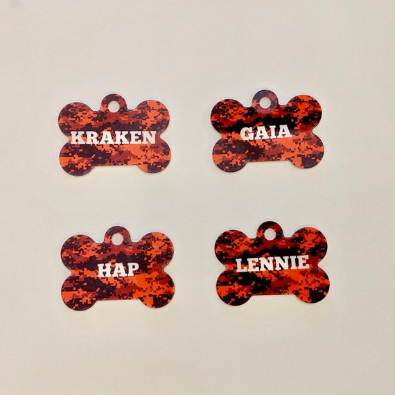 Custom dog tag, approx 1.5" x 1" , Single or double sided, customize with text or photo