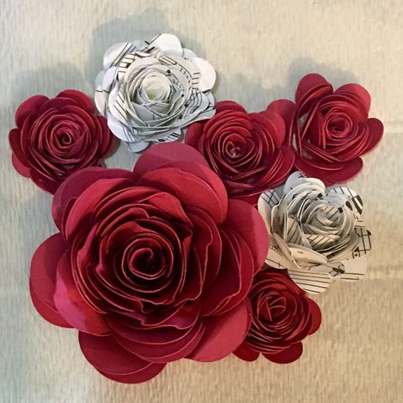 Paper Roses, Hand-Rolled, assorted sizes and colors
