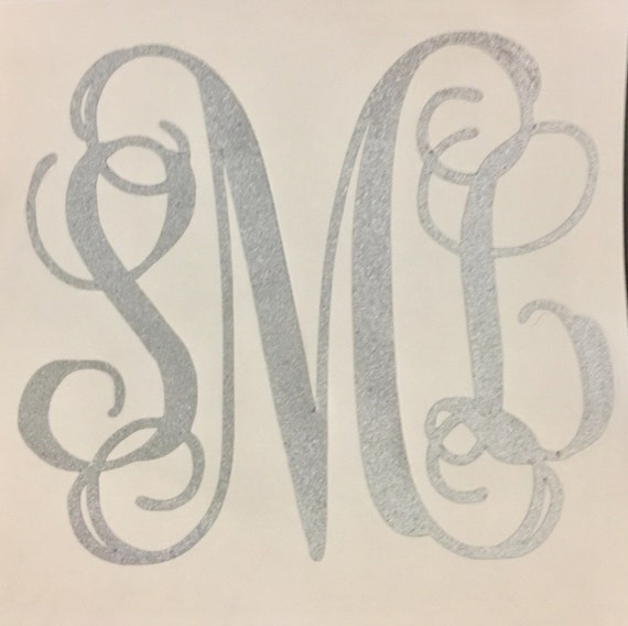 GLITTER Monogram Decal | FREE Shipping | Mongram Decal | Glitter Decal | Laptop Decal | Tumbler Decal | Monogram Sticker | FREE shipping