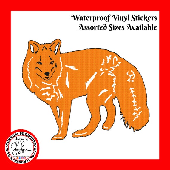FOX STICKER- Waterproof, tear-resistant, vinyl decal available in assorted sizes or full sheets