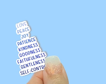 Love, peace, joy, patience, kindness, goodness, faithfulness…Fruit of the Spirit, Christian Faith UV/ Waterproof Vinyl Sticker/ Decal