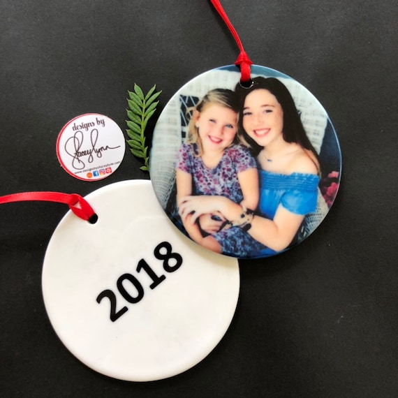 Ceramic Photo Ornament, 2.85"