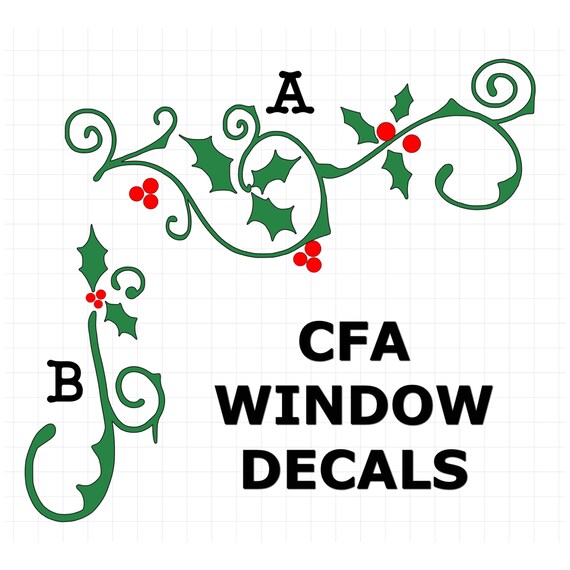 CFA Christmas Window Decor - GREENERY