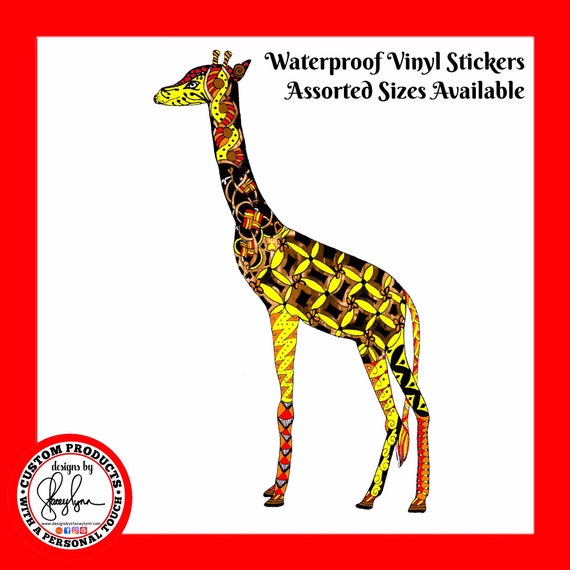 GIRAFFE STICKER- Waterproof, tear-resistant, vinyl decal available in assorted sizes or full sheets