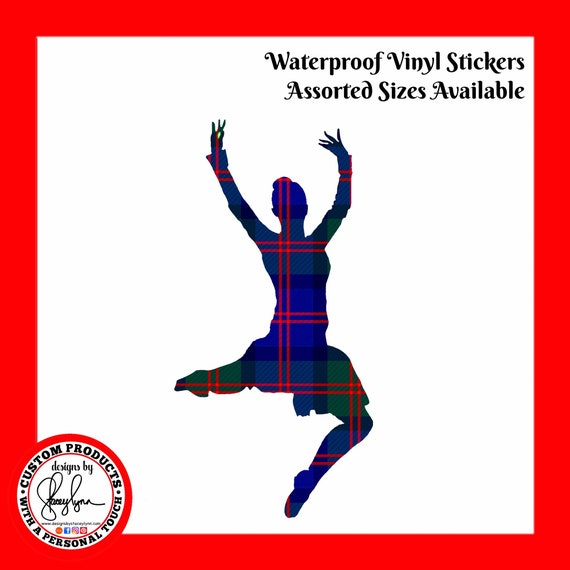 HIGHLAND DANCER STICKER - Waterproof tear-resistant vinyl decal in assorted sizes