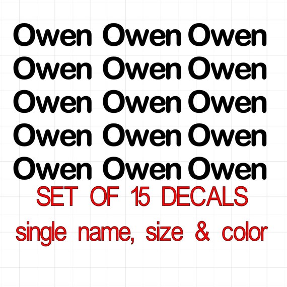 Bulk NAME decals to personalize school supplies and other belongings, set of 15, choice of color - Protect your stuff!