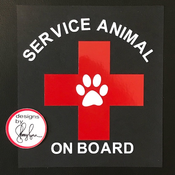 Service Animal on Board car decal | Service Dog Decal | Support Animal | Service animal car decal