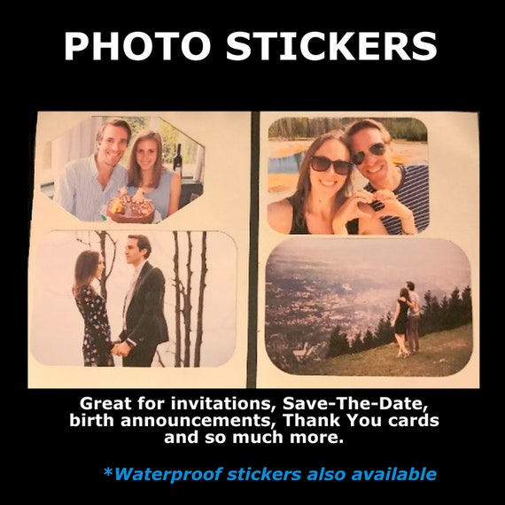 Photo Stickers_Set of 4 |Engagement photo stickers | Wedding photo stickers | Anniversary photo stickers | Baby stickers | FREE SHIPPING
