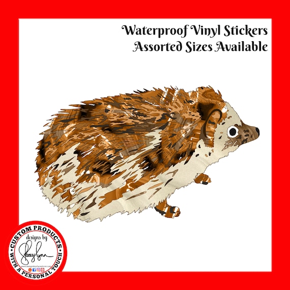 HEDGEHOG STICKER- Waterproof, tear-resistant, vinyl decal available in assorted sizes or full sheets