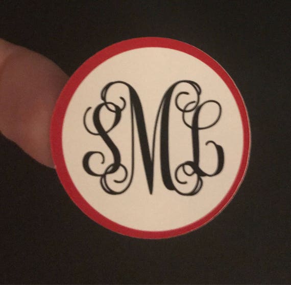 MONOGRAM STICKERS Sheet, use for envelope seals, Assorted Sizes
